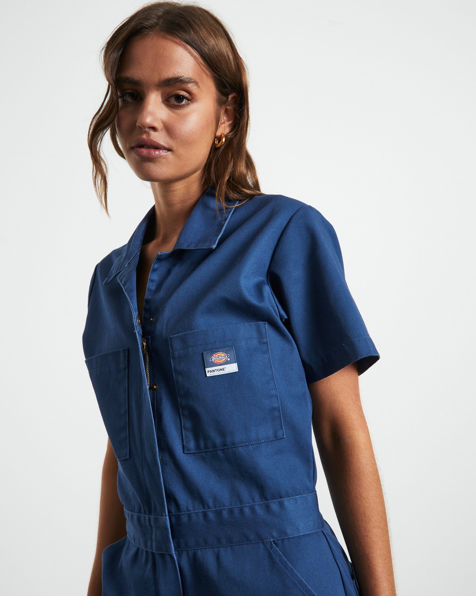 Smithville Short Sleeve Coveralls in Dark Denim BLUE