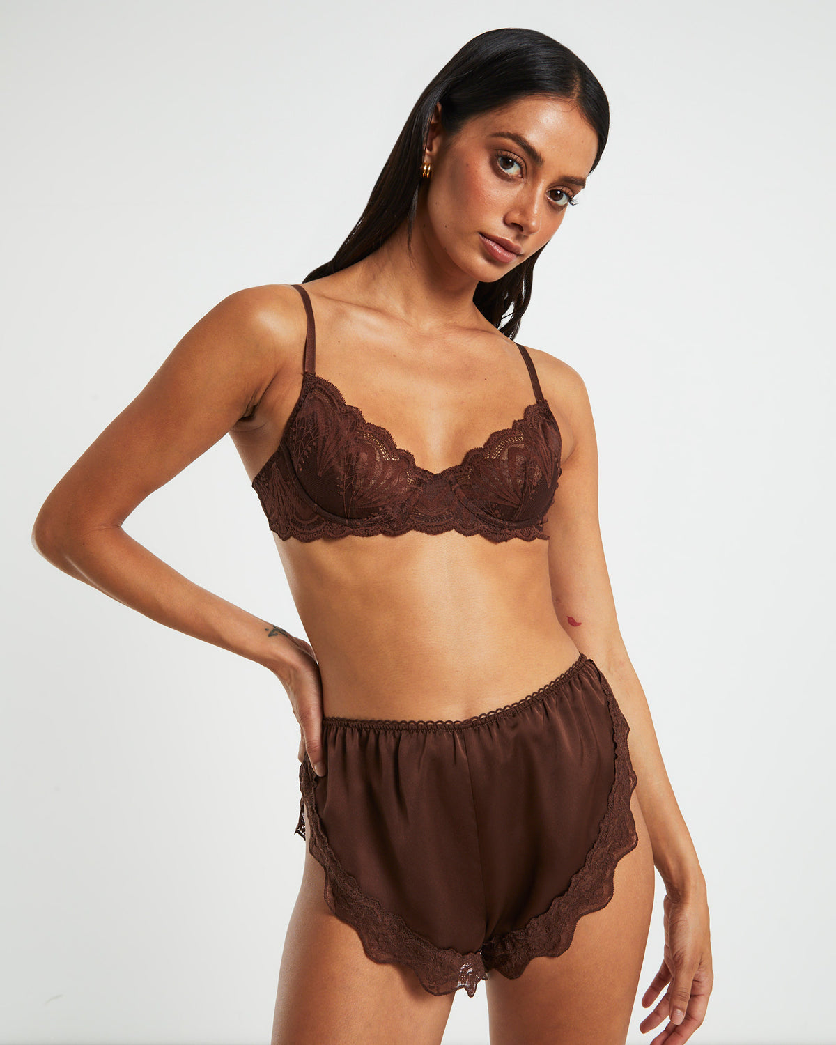 Sapphira Lace Underwire Bra Chocolate BROWN