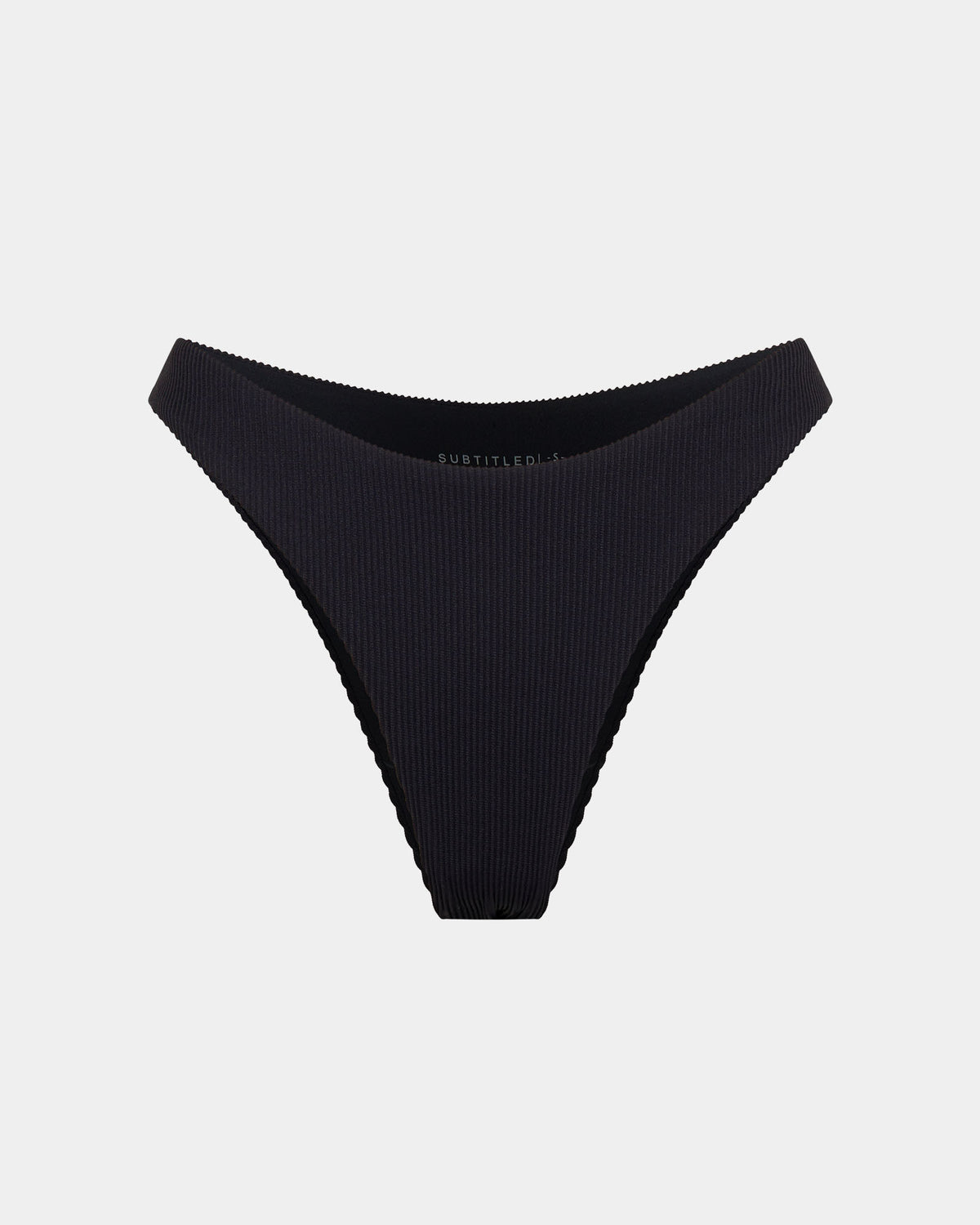 Rib Cheeky Cut Bikini Bottoms BLACK