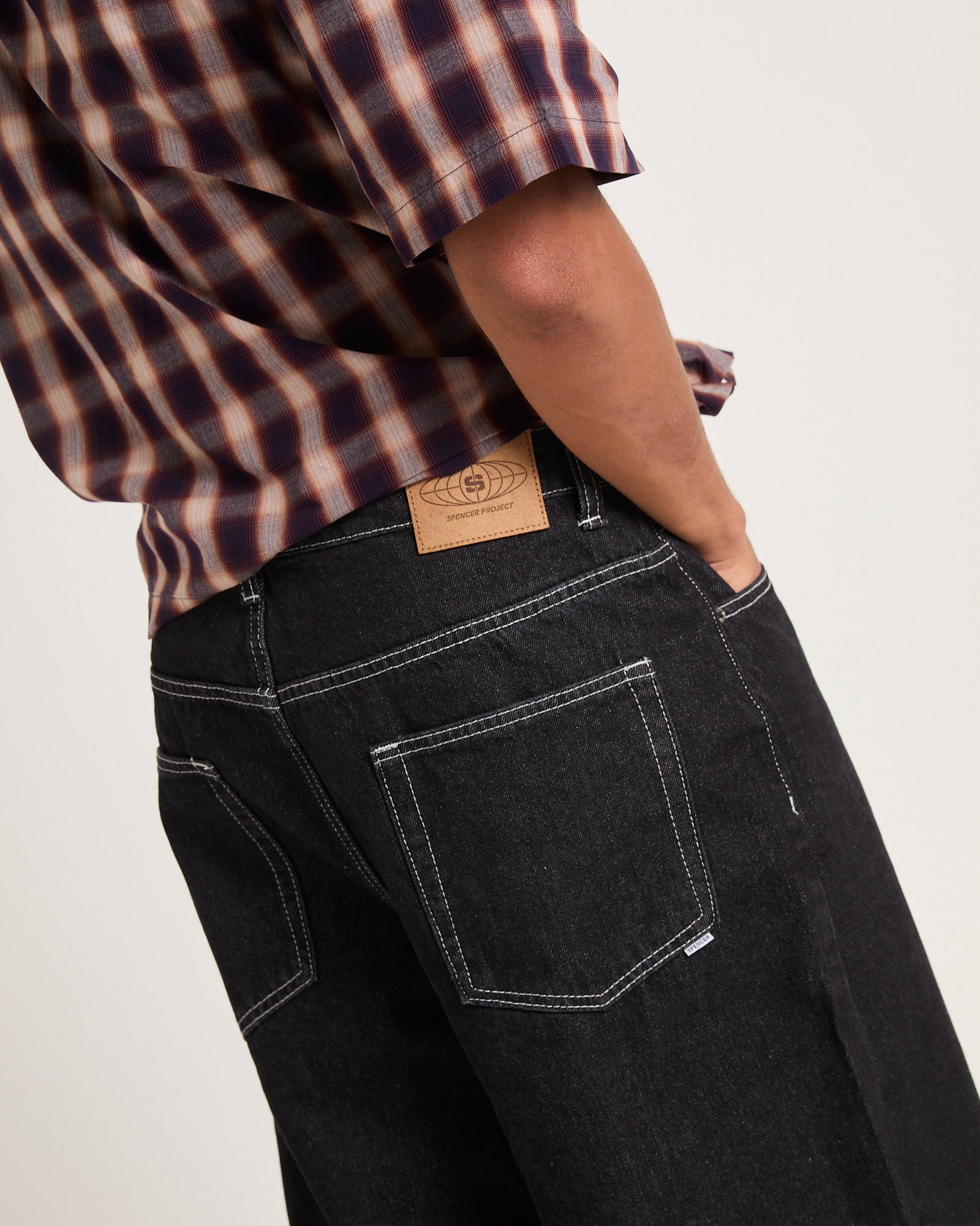 Wide Boy Denim Jeans SILVER BLACK