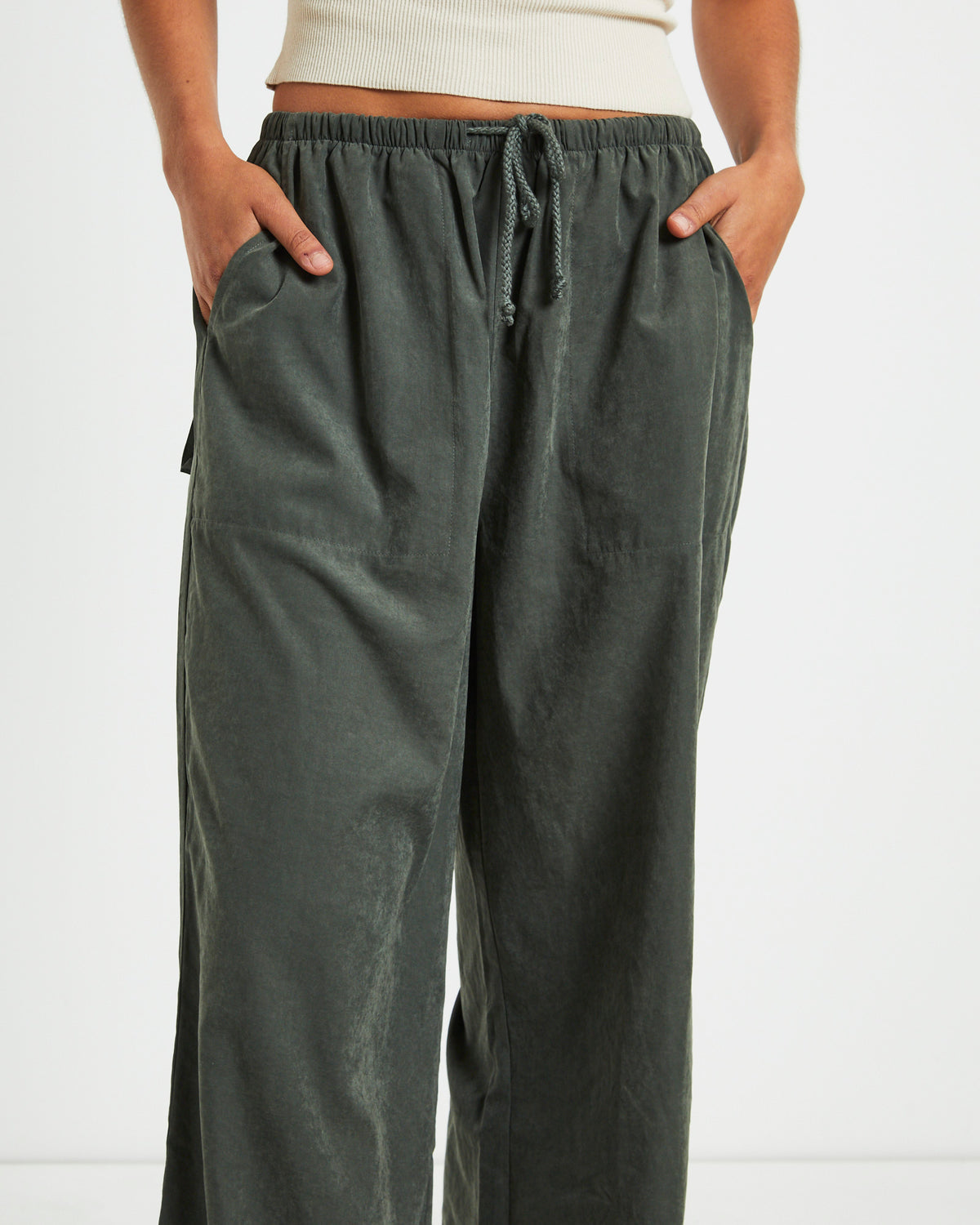 Sahara Soft Drape Coastal Pant Deep Green GREEN