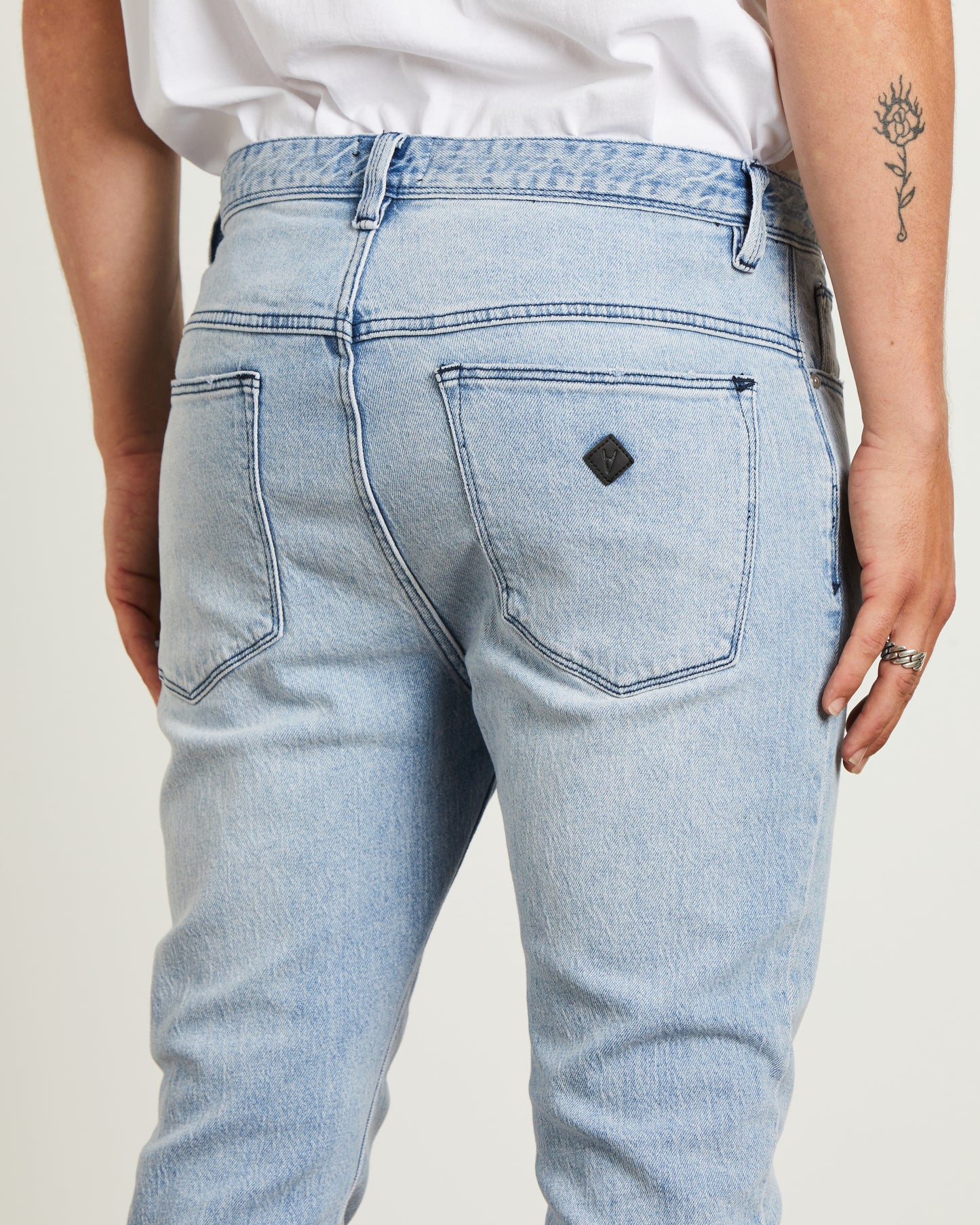 A Dropped Slim Denim Jeans in Rossi Blue