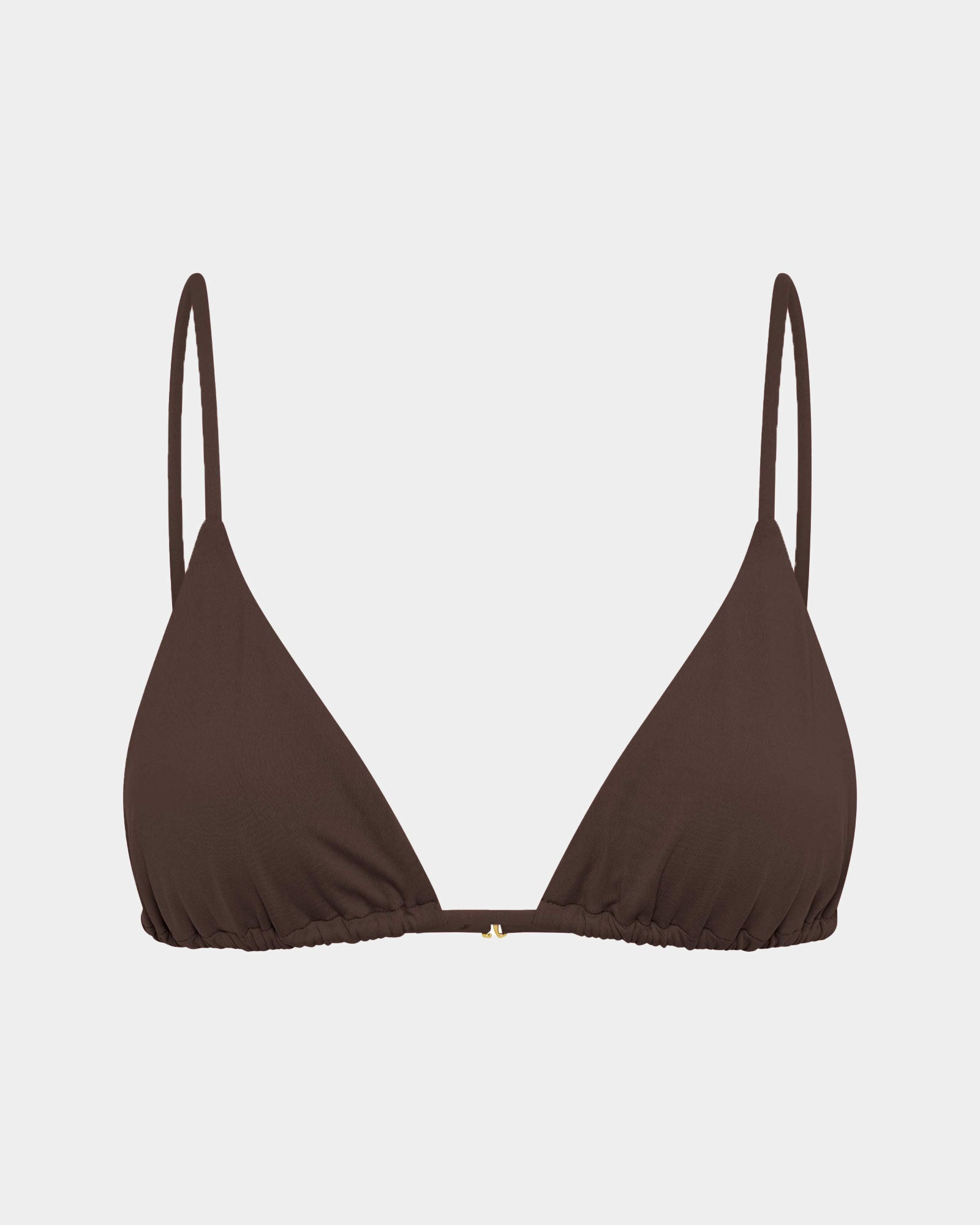 Classic Slide Triangle Bikini Top COFFEE