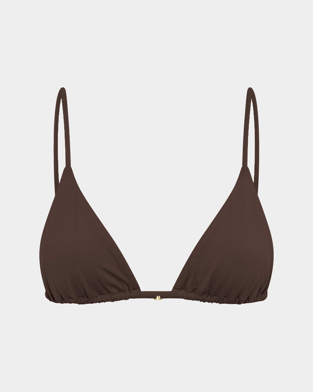 Classic Slide Triangle Bikini Top COFFEE