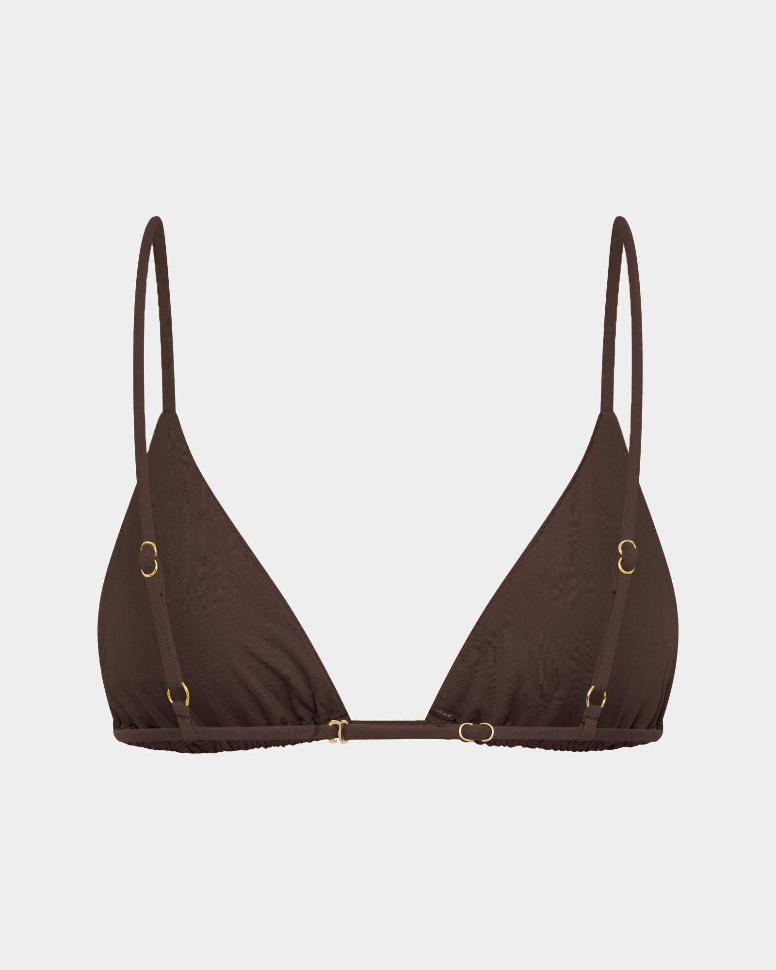 Classic Slide Triangle Bikini Top COFFEE