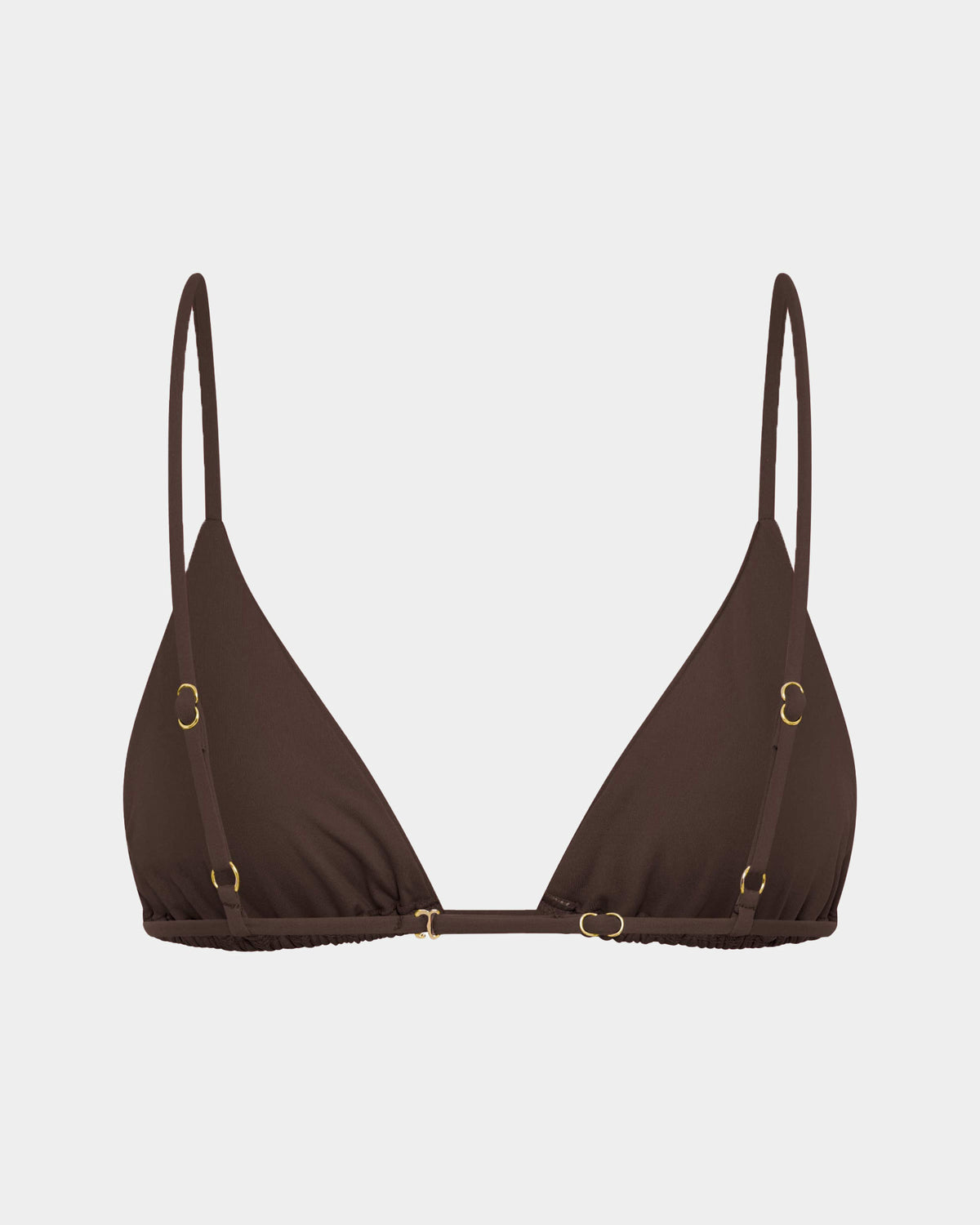 Classic Slide Triangle Bikini Top COFFEE